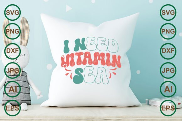 I Need Vitamin Sea Retro Svg Design